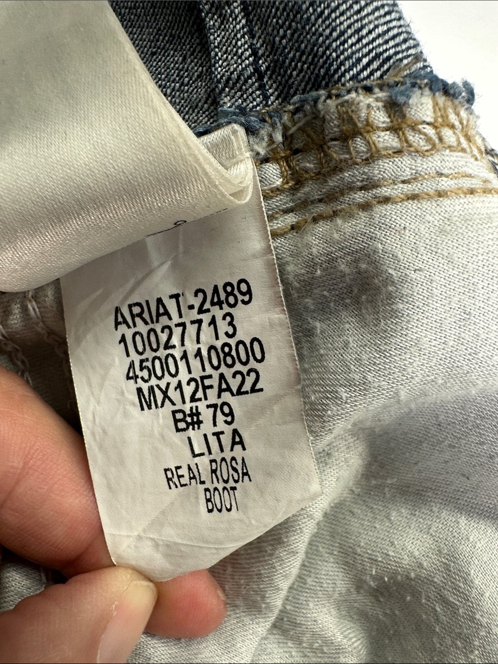 Ariat Real Rosa Jeans Perfect Rise Bootcut Stretch, 34R, Ranch Ride Rodeo - Picture 10 of 16